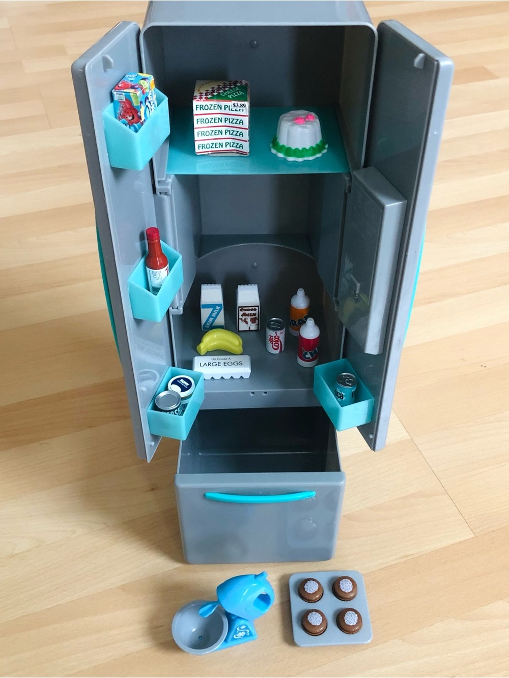 My Life As Doll Fridge for 18” Dolls with Play Food & Pretend Mixer
